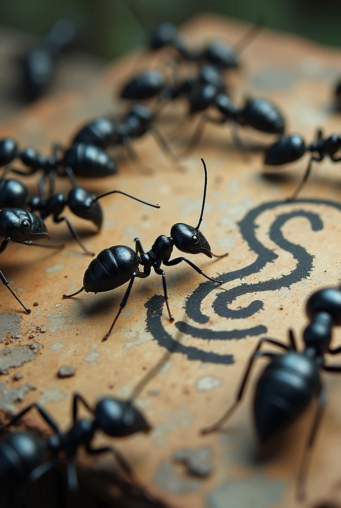 The writing of black ants