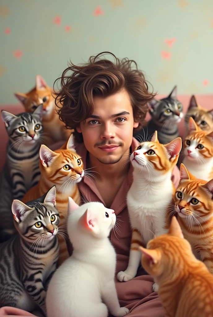 harry styles com gatos