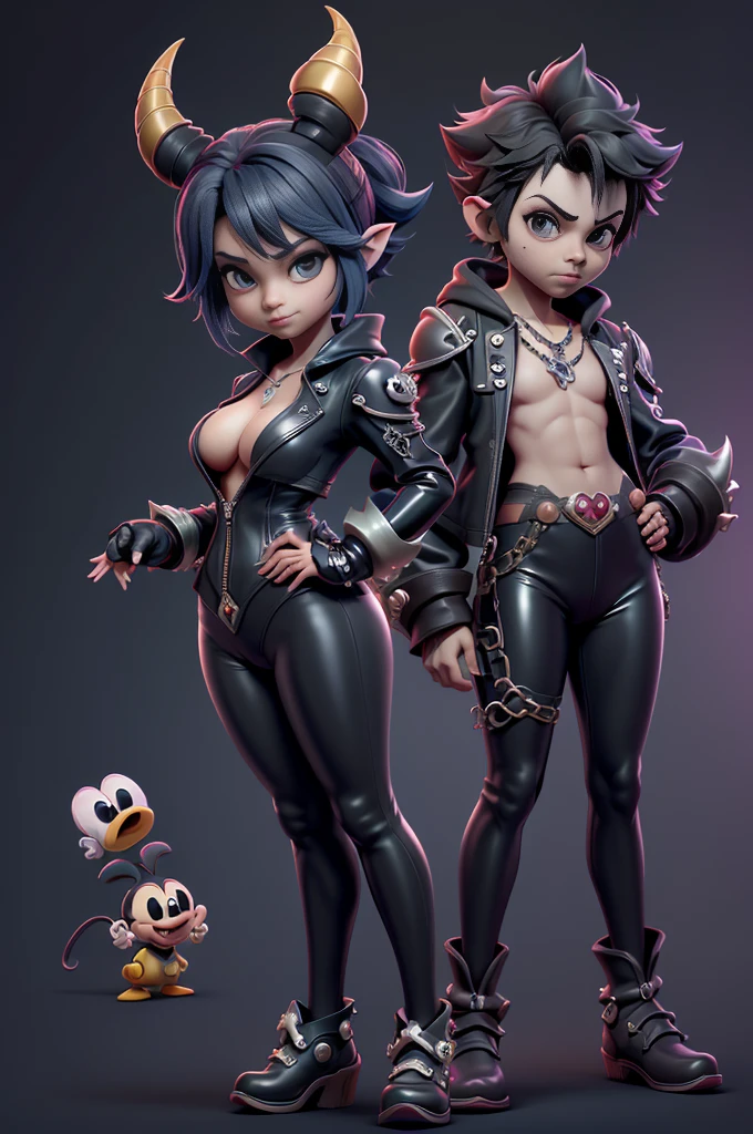 monstros estilos kingdom hearts, baseados em animais,3d style, shadown monster, demons, darkness monster, rayman legends, mickey mouse character style, girl and boy, kingdom hearts, malhas leves e quentinhas, cores quentes e alegres, portando espada magica, dark mouse in around, (raytrace),(((sexy e sensual))),((demon's crest)),(((legging de latex até o peito))),(((belas curvas))),(((rasgo dos lados da legging)))