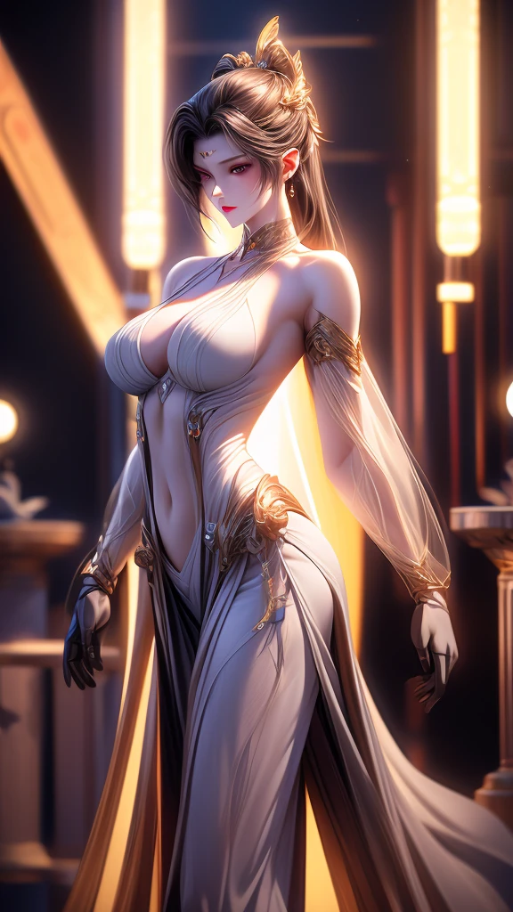 Haman Kahn, One girl, Mature Woman, masterpiece, Spacenoid Queen, spouse, goddess, Realistic, Mature Woman, Realistic shading, Smooth Lightning, High resolution, 8k, Absurd, high quality, Incredible detail, Body Accessories, elegant, wallpaper