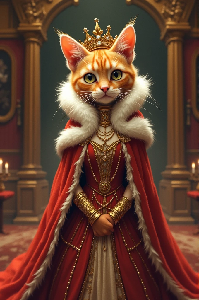 Cat princess in queen costume