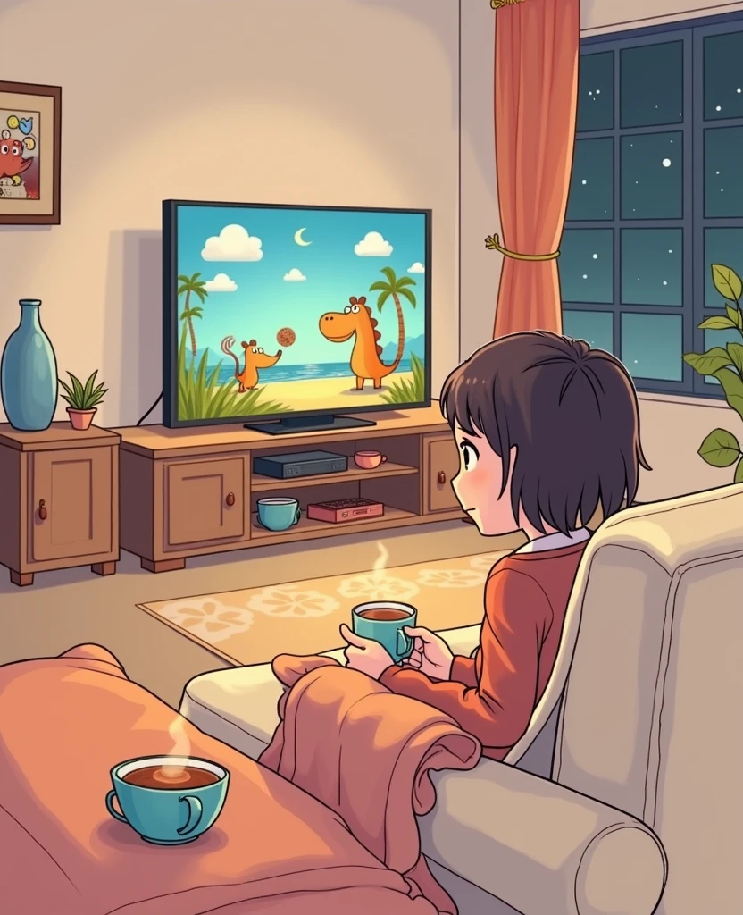 girl watching television