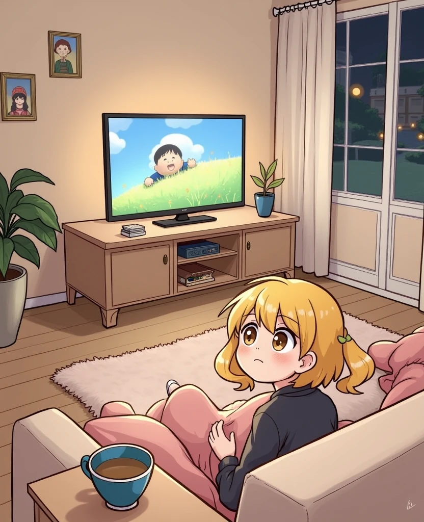girl watching television