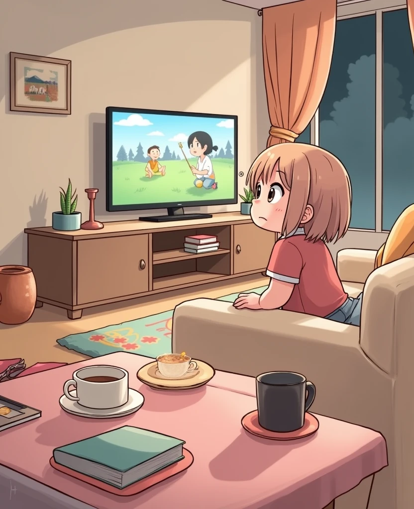 girl watching television