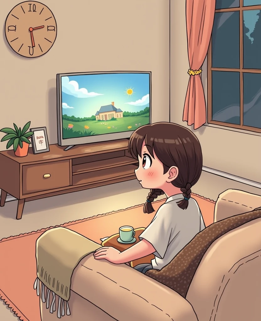girl watching television