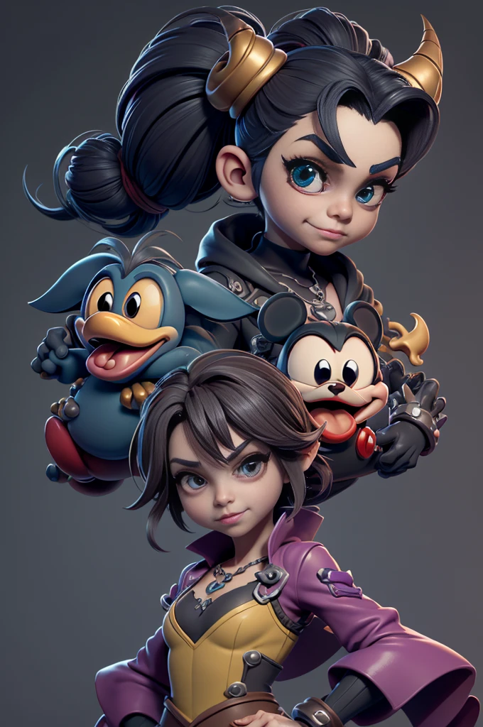 monstros estilos kingdom hearts, baseados em animais,3d style, shadown monster, demons, darkness monster, rayman legends, mickey mouse character style, girl