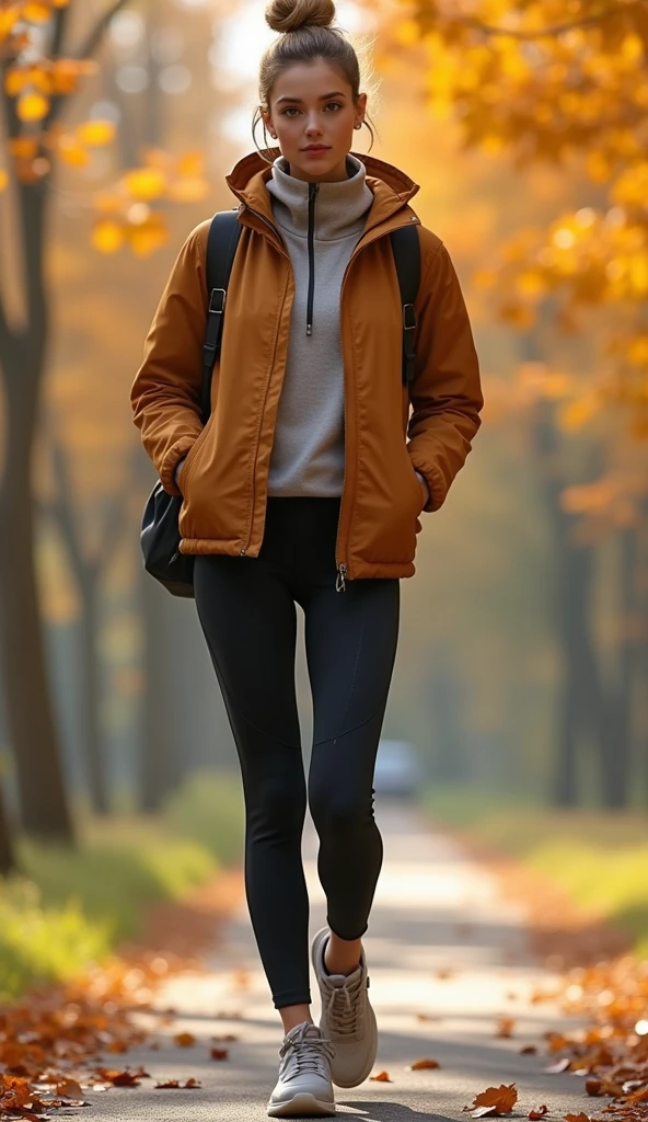 stylish outfit for autumn walks, Sports style