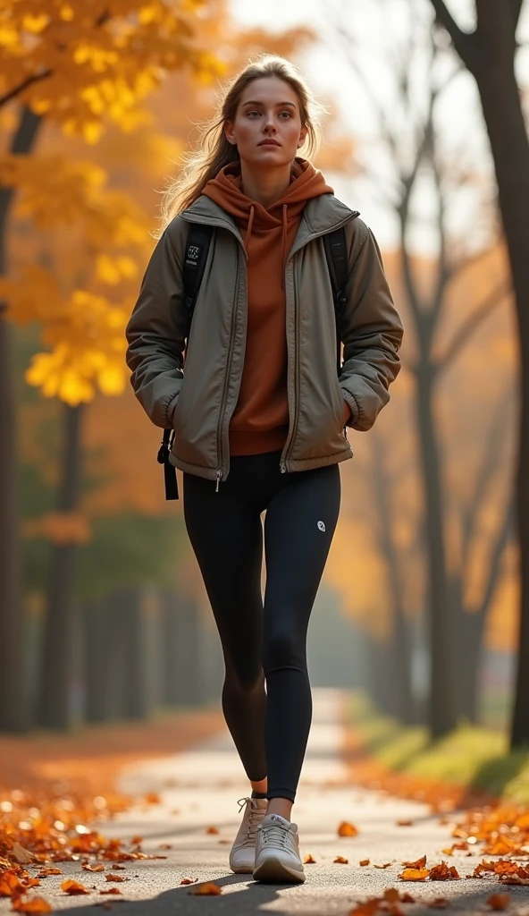 stylish outfit for autumn walks, Sports style
