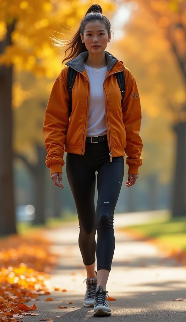 stylish outfit for autumn walks, Sports style