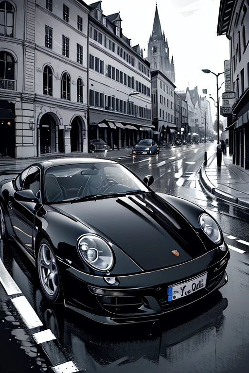 a Porsche from the front with facelift
