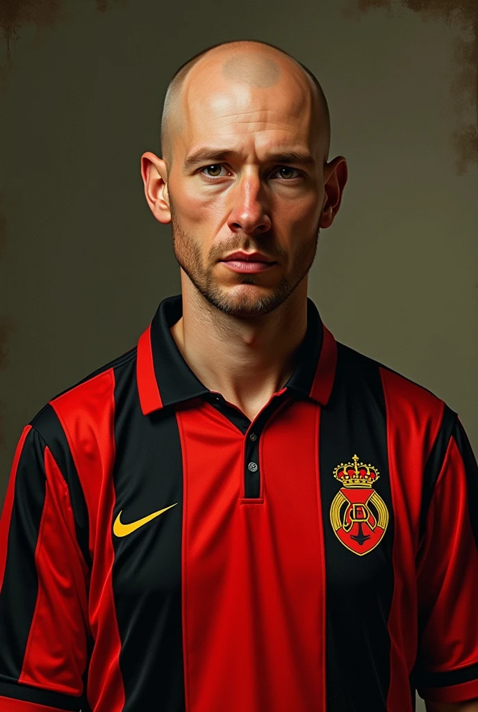 Painter Jan Van Eyck wearing the Flamengo jersey