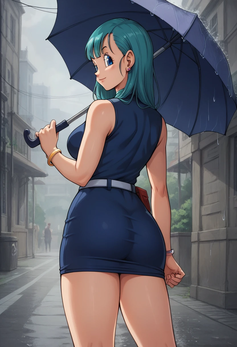 score_9, score_8_up, score_7_up, score_6_up, score_5_up, score_4_up, 1girl, xenovia quarta, short hair, blue hair, yellow eyes, multicolored hair, green hair, two-tone hair, streaked hair,, large breasts,,,, floox style,nude,naked,  rating_explicit, , high resolution,,, standing, DeepNegative_xl_v1, expressiveh, back view,nice ass, candy socks, black openwork panties, full body, below view