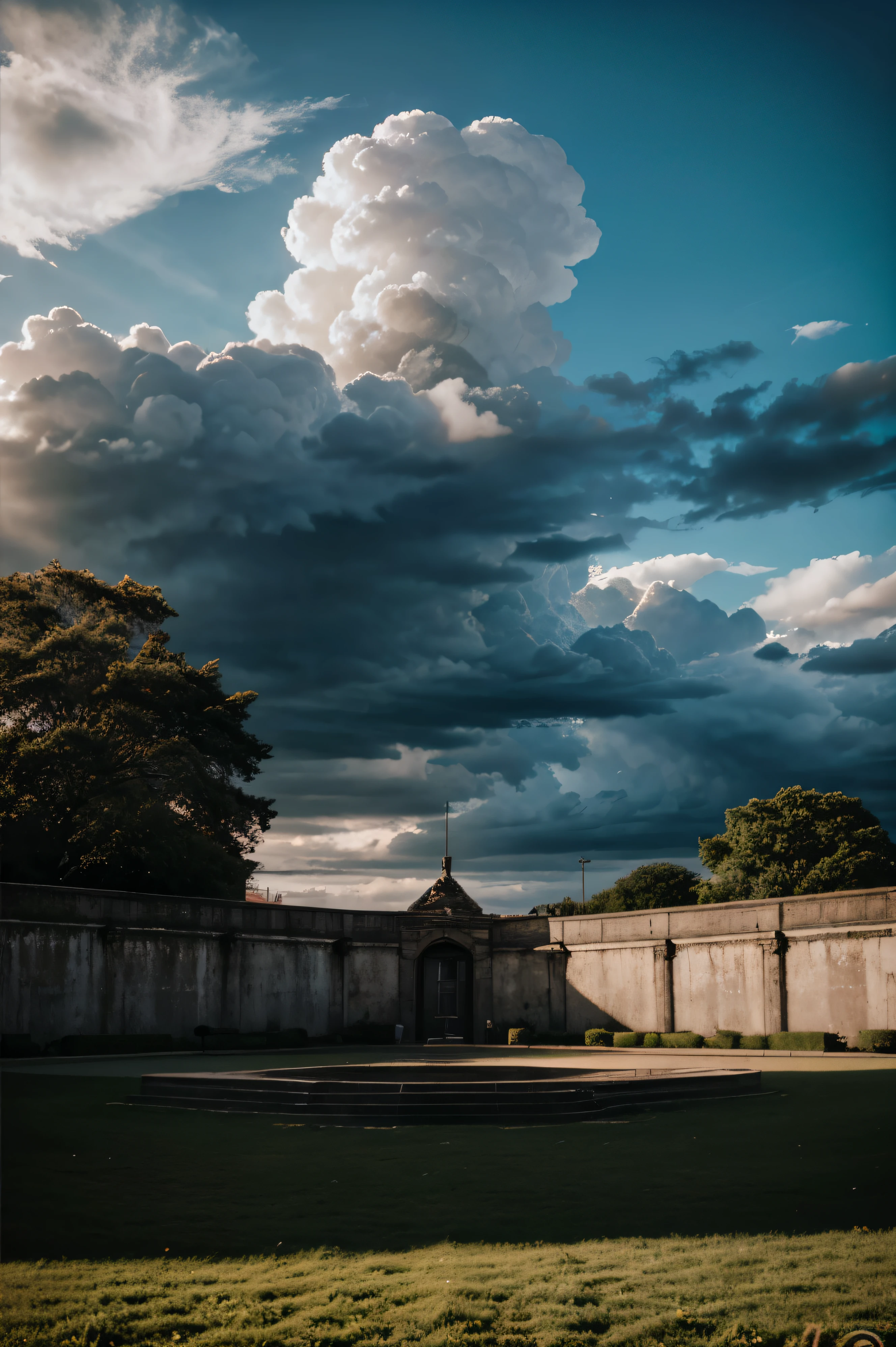 Cinematic Poster Background, drama series, dramatic sky, estate background, urban