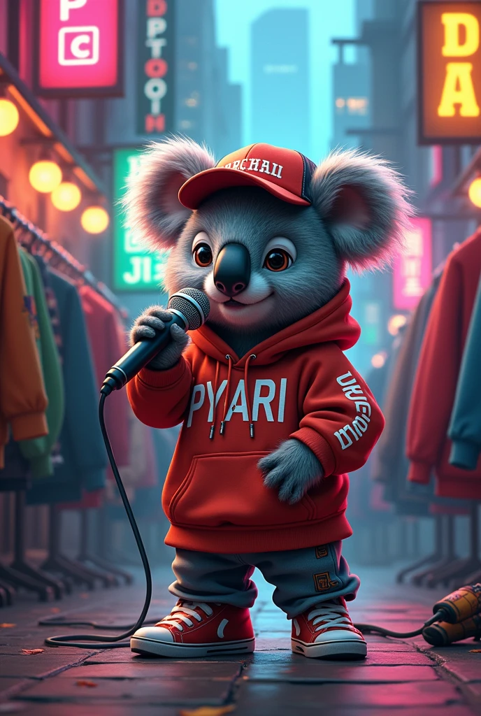 A koala rapper selling clothes