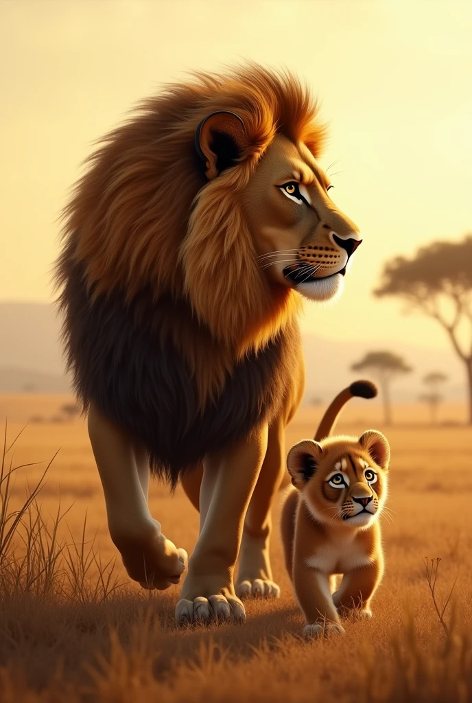 Lion et son petit 