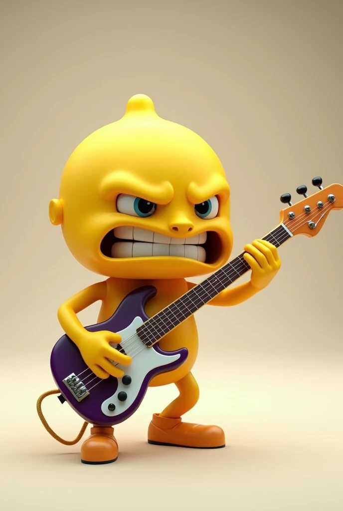 Emoji making similar face sucking lemon crooked mouth playing electric bass