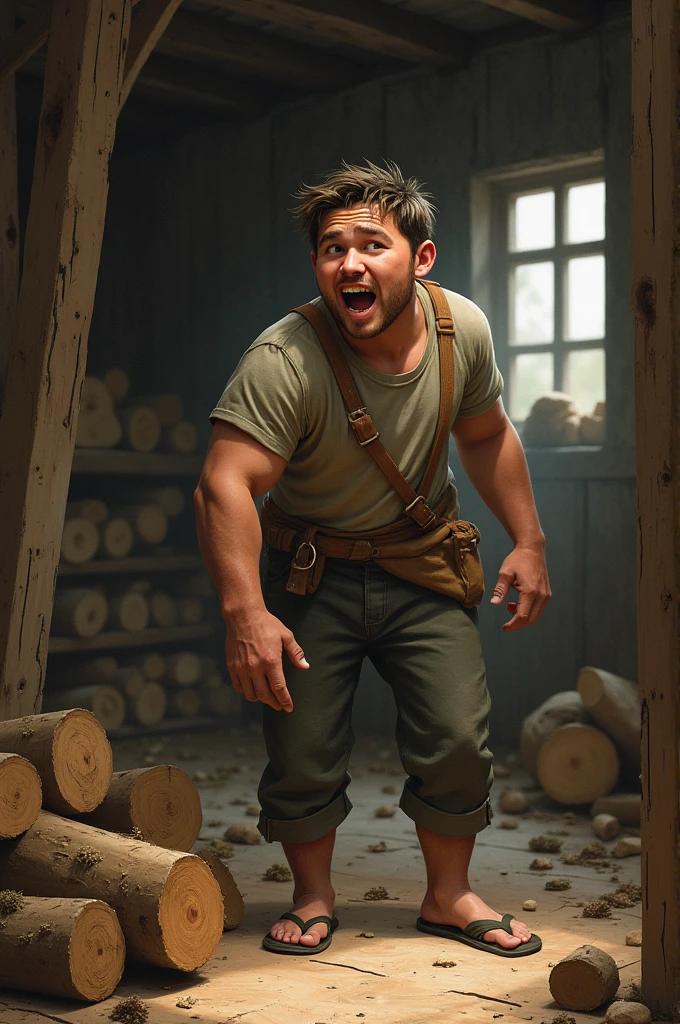 He is a ager, young man. He has a narrow forehead, small, sunken eyes, the protruding jaw and the mouth always half open. They assume he is an orphan. It is his turn to carry firewood and coal., Sanding and waxing parquet and other heavy tasks that do not require reasoning. He is not the village idiot, but the wise giant. He is very stubborn and loyal..