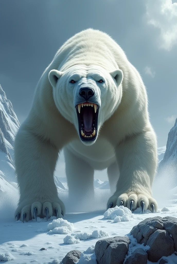 extremely scary polar bear