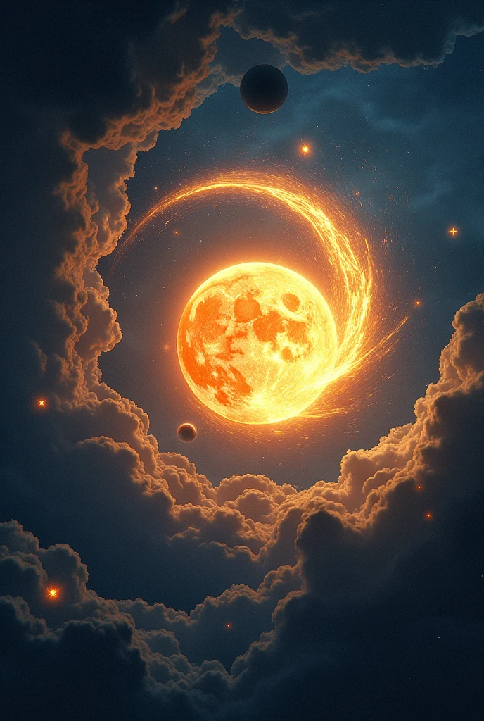 a cycle of a sun chasing the moon