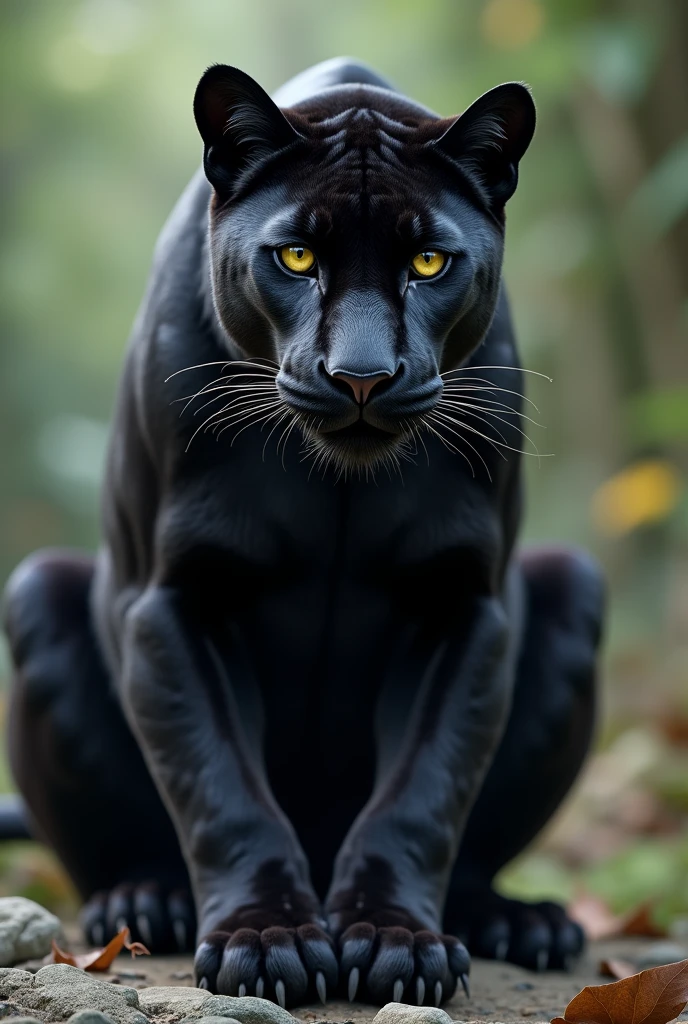 Black panther animal realistic image in 4G resolution 