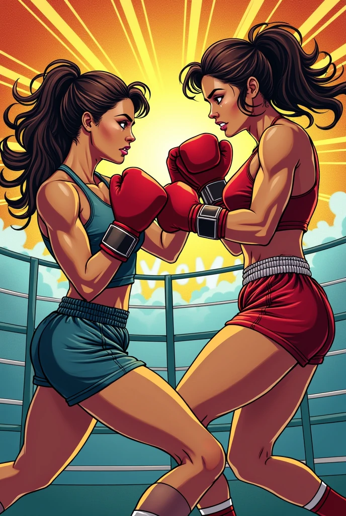 Girls boxer girls boxing boxer ko boxer patkati hai comic book  image cartoon