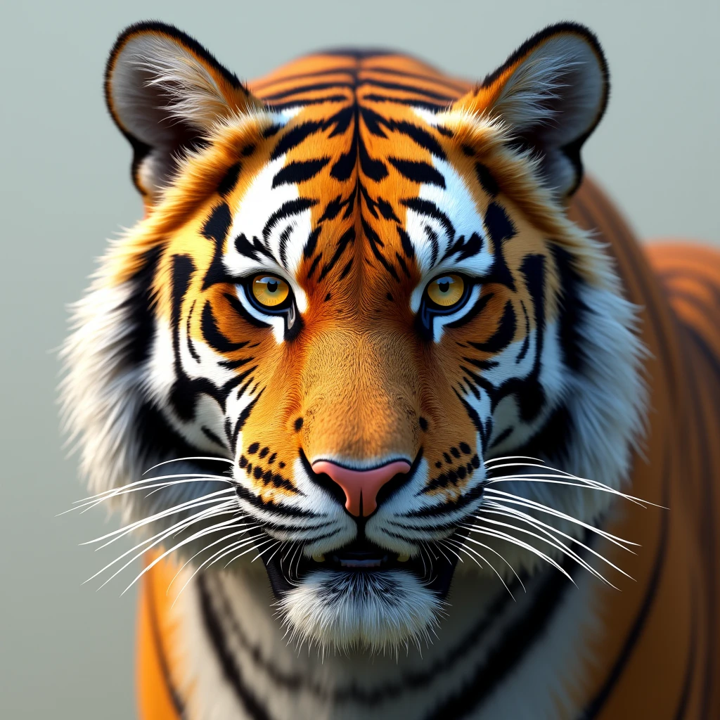 Tiger face hyper photo realistic