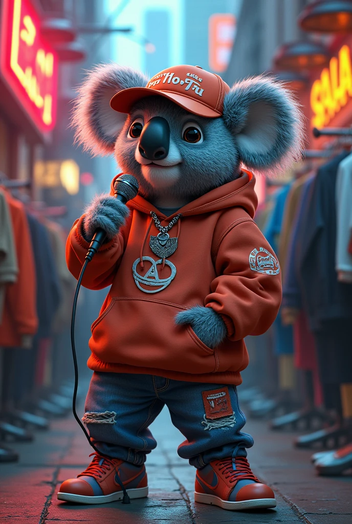 A koala rapper selling clothes