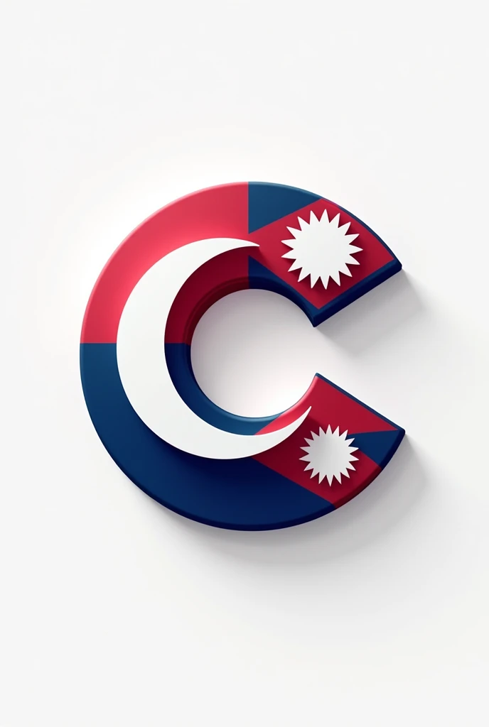 Logo of Nepal flag  moon and sun wrapped in the text C