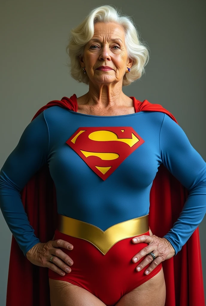 Superstrong Superold Superwoman(((1984s Supergirl costume))) Julie Hagerty naked; big and strong breasts. HD. Photograph, ((realism)), extremely high quality RAW photograph, ultra detailed photograph, sharp focus, high resolution, (detailed skin:1,3),high quality, film grain, Fujifilm XT3,Highly Detailed, movie, (Cinematic Photo:1.3) of (Realistic:1.3)