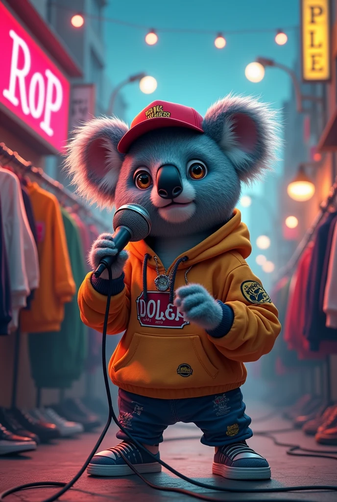 A koala rapper selling clothes