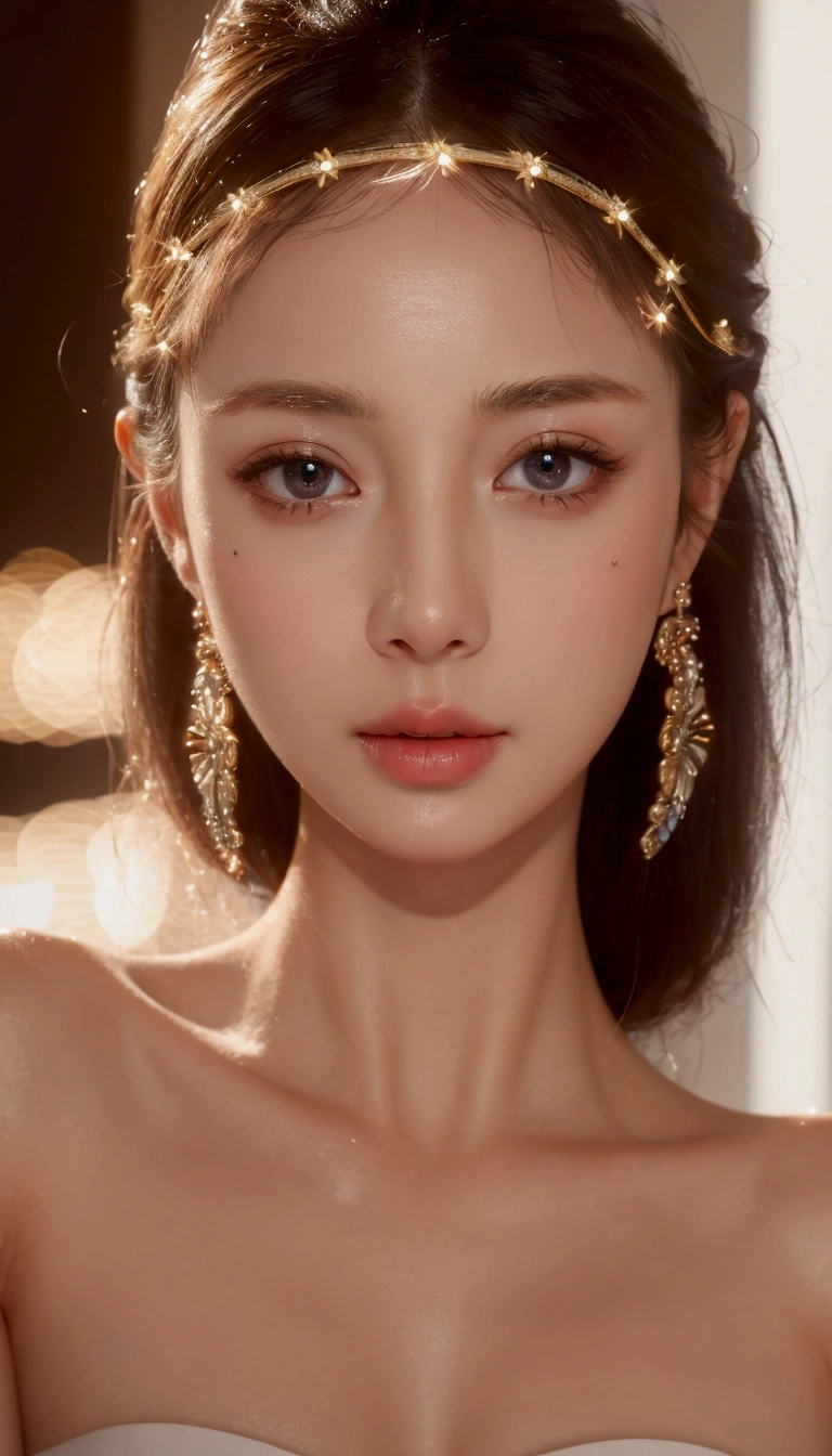 ((Best quality, 8k, Masterpiece :1.3)), upper bod y, Sharp focus: 1.2, Beautiful woman with perfe ct figure, Highly detailed facial and skin textur e, Detailed eyes, Double eyelids, Interior view, f erpect lighting, Glowing skin,