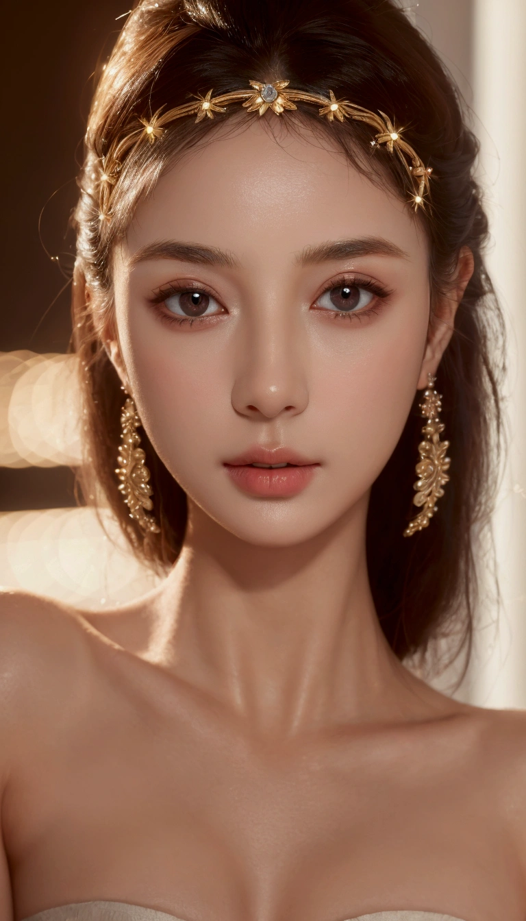 ((Best quality, 8k, Masterpiece :1.3)), upper bod y, Sharp focus: 1.2, Beautiful woman with perfe ct figure, Highly detailed facial and skin textur e, Detailed eyes, Double eyelids, Interior view, f erpect lighting, Glowing skin,