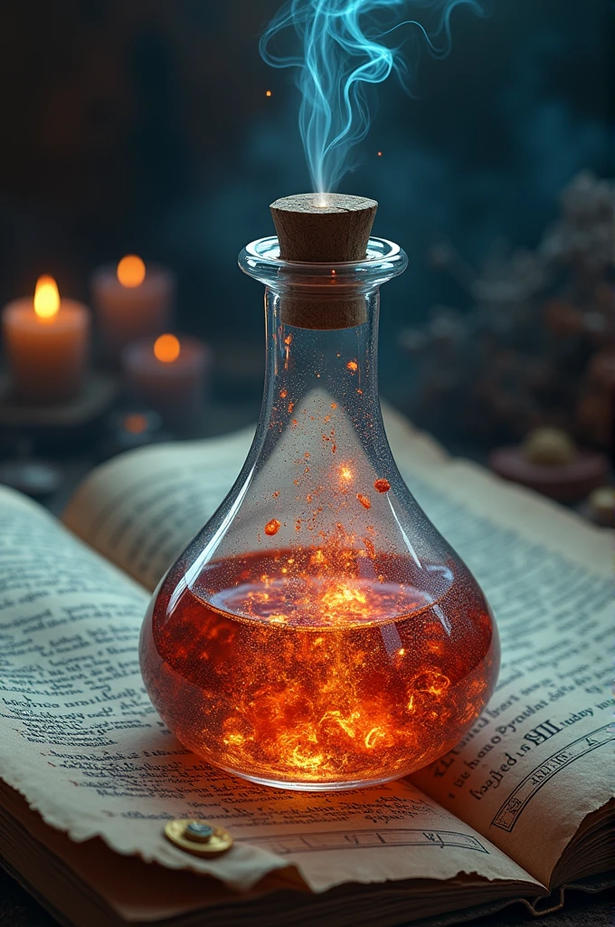 potion with herbs, painting, illustration, hyper realistic, intricate detail, ancient magic theme