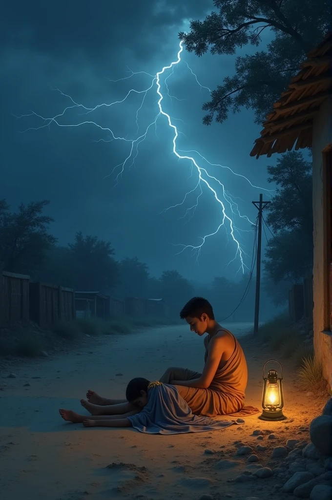 Upagupta ,the young disciple of Buddha wearing sage clothes, is lying on the side of dusty road of Mathura without any pillow or any other amenities in 3rd Century BC at a stormy night and a young woman sits besides sleeping Upagupta.She is dressed in blue mantle and is having young body and wearing anklets and has a old kerosene lamp in her hand.They both are alone and a lightning is struck at that time.