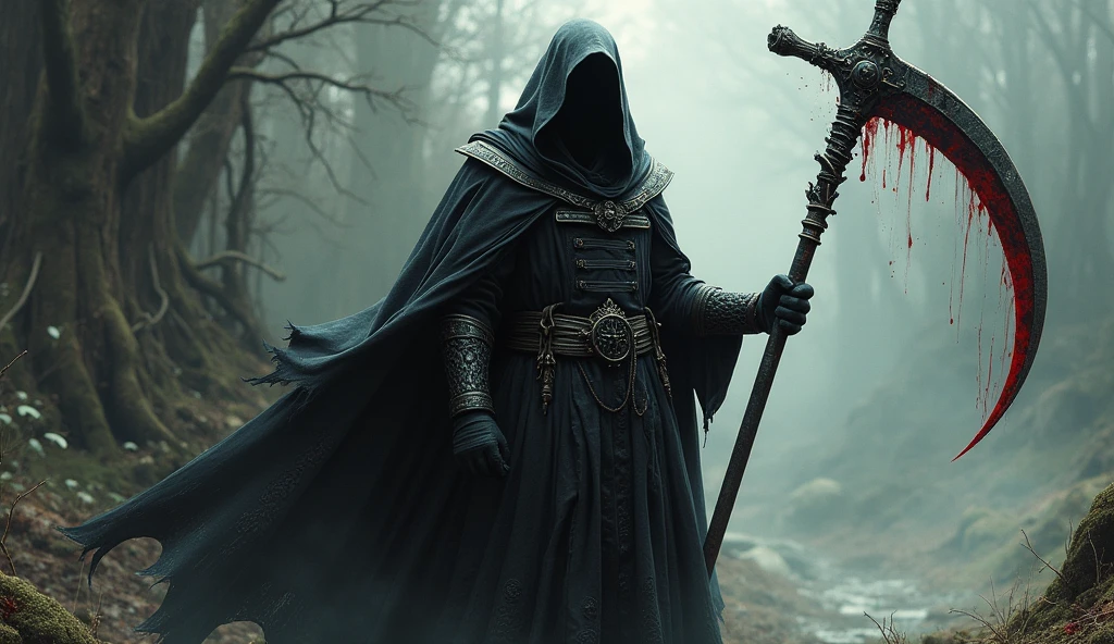 Reaper in，scyscraper，cross of dark lord, king of angmar, touch of death, Taoist robes，cultivating immortals，water ink，from the abys，self-assured，Fairy wind road bone，Blood flows in the background