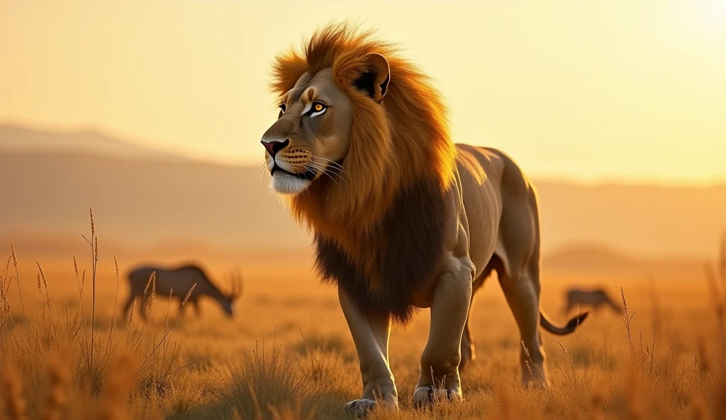 A lion who is waiting to hunt other animals.