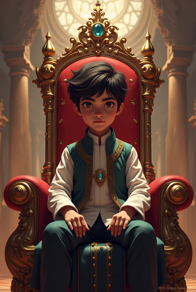 A boy sit on the throne name tahseen and its name is tahseen show name