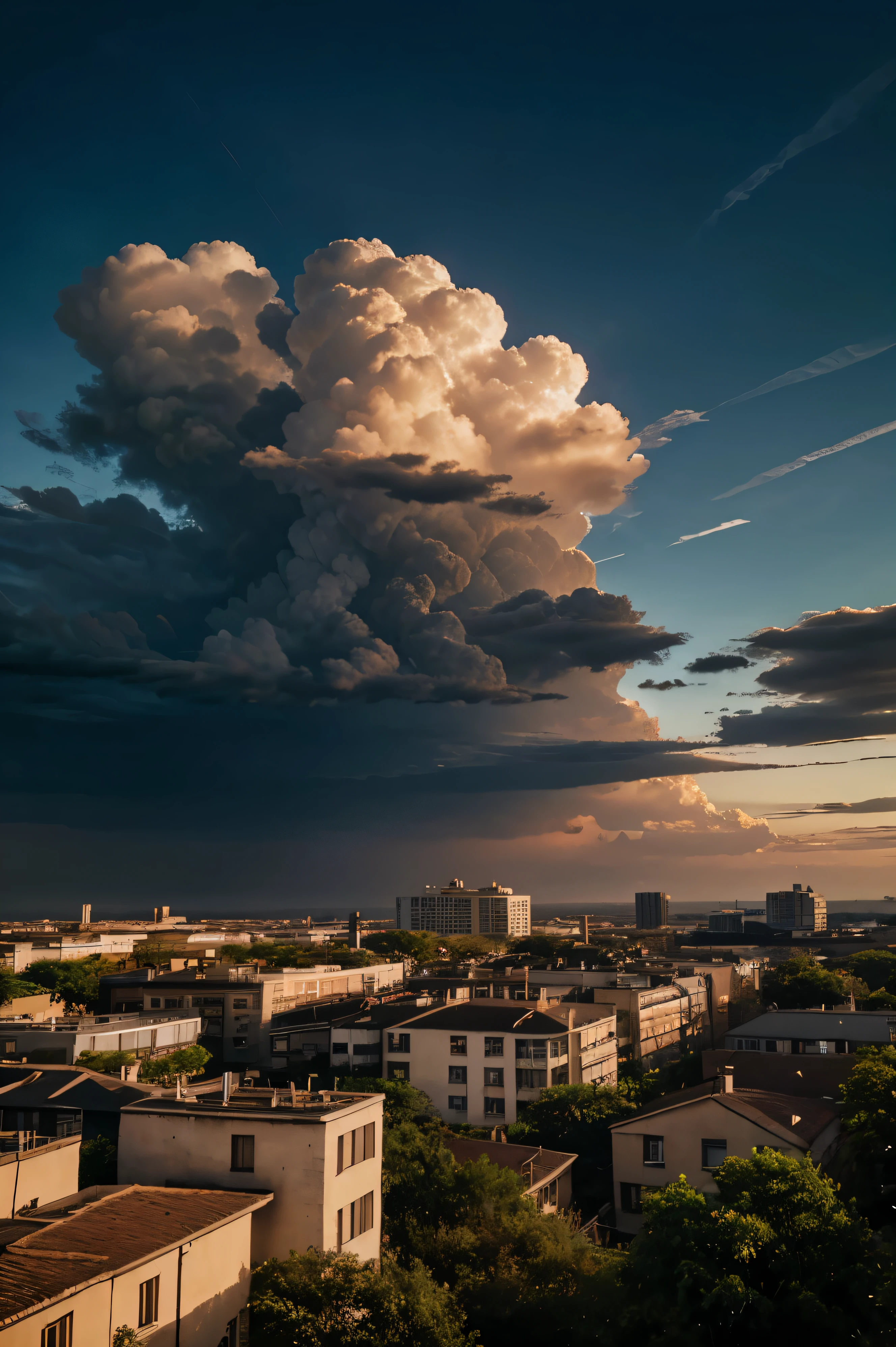 Cinematic Poster Background, drama series, dramatic sky, estate background, urban