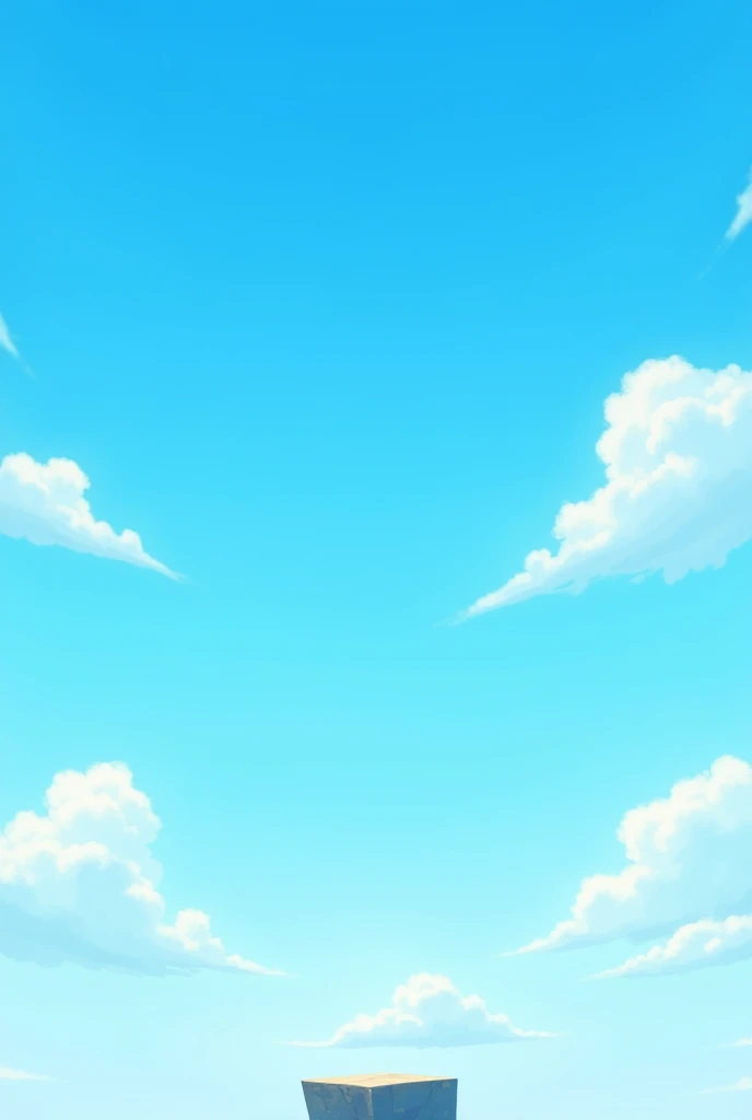 A blue sky, 2d, with white clouds, platform