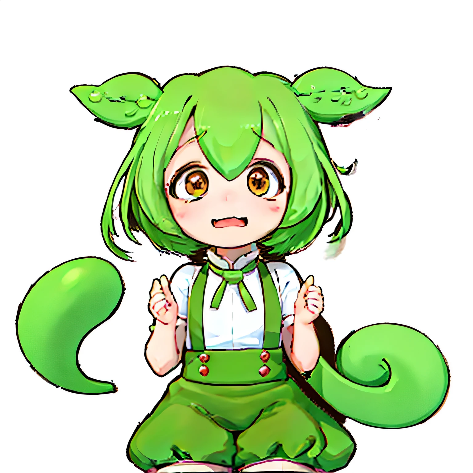 Cheeky Green Haired Zundamon(((((In the form of a child)))))Eat sweets