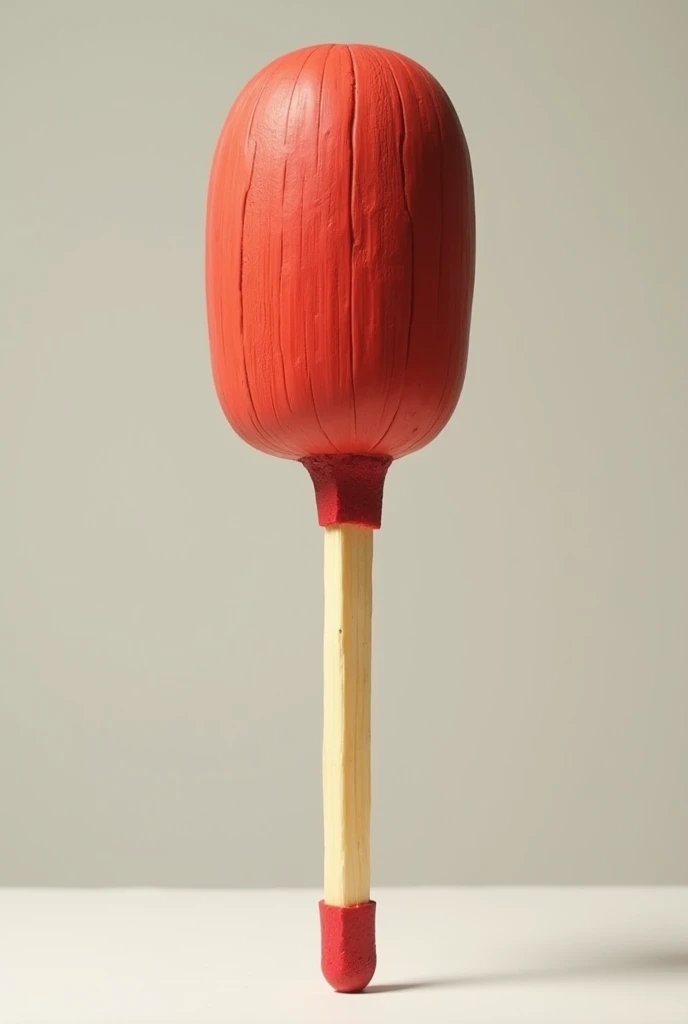 Matchstick with a big head, head color is wood red body