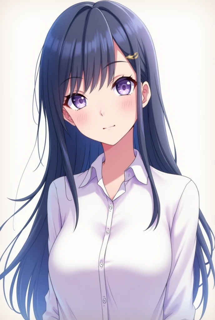 Animé une personnage fille belle Hinata Hyûga avec une chemise toute blanche avec des gros sein