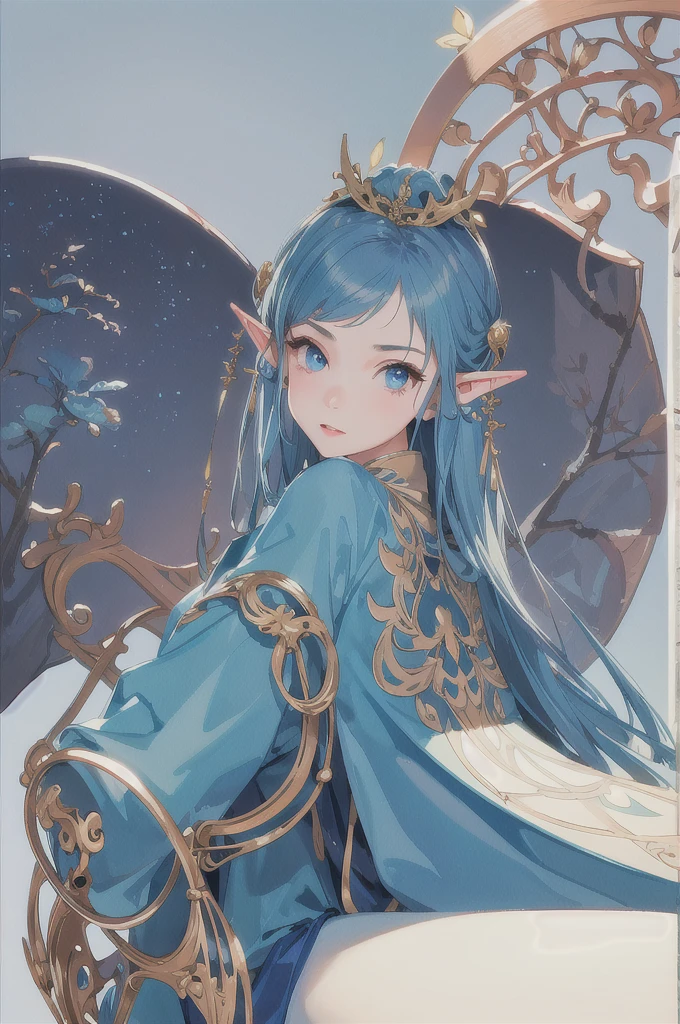 masterpiece, best quality, 1girl, ultra detailed, highres, cute girl, detailed, long pointy ears, elf, nice face