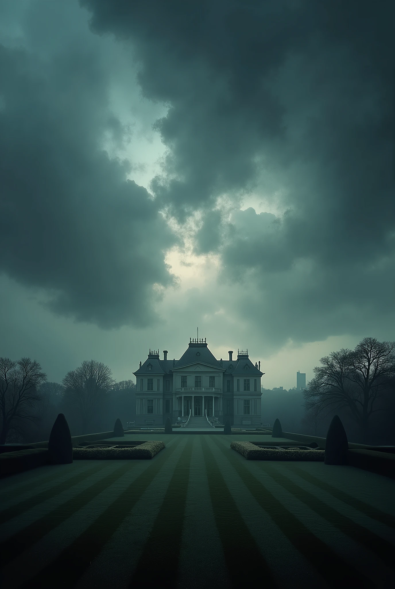 Cinematic Poster Background, drama series, dramatic sky, estate background, urban