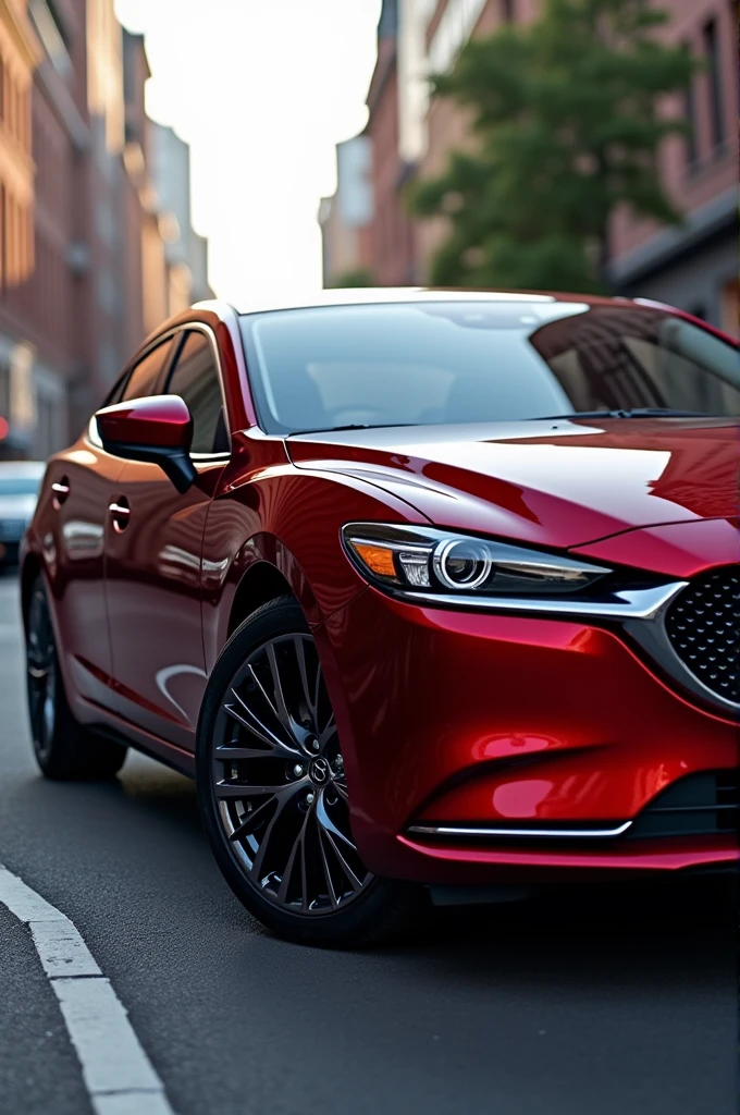 Mazda 6 2019, red color, complete with black wheels