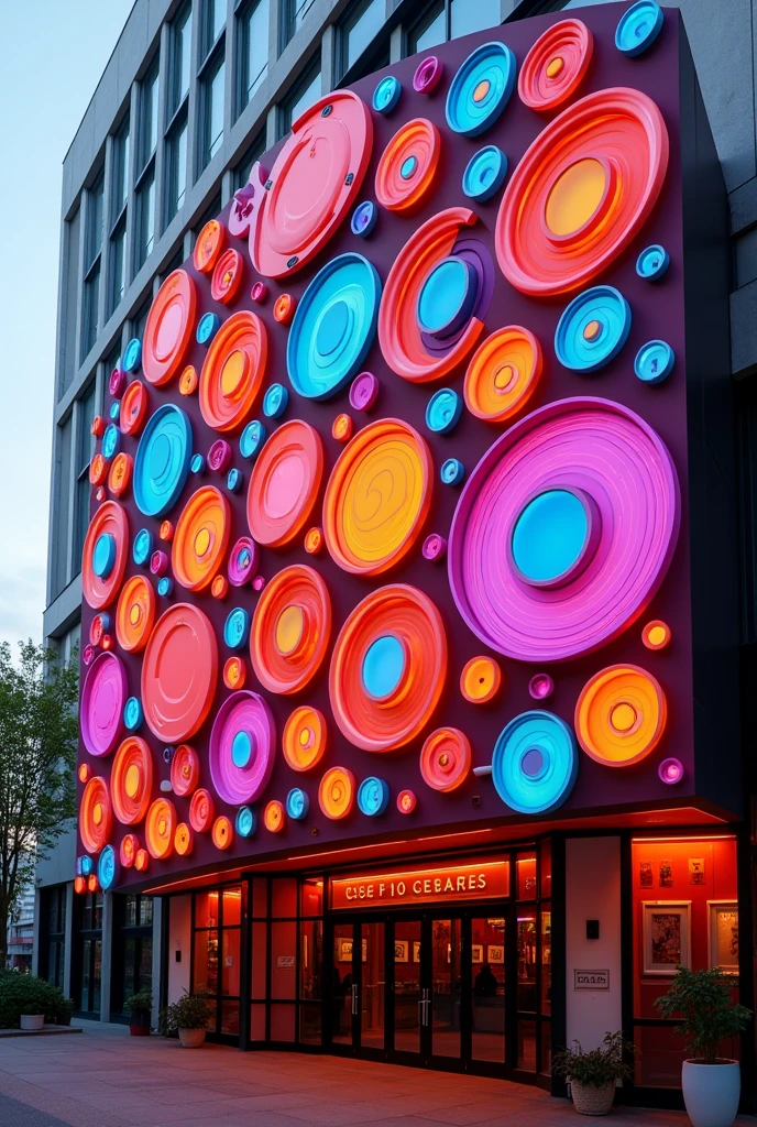 A marquee with circular shapes