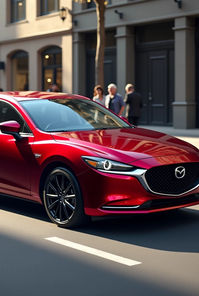 Mazda 6 2019, red color, complete with black wheels