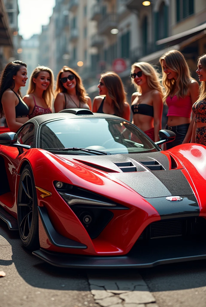 A rsd car with so many girls