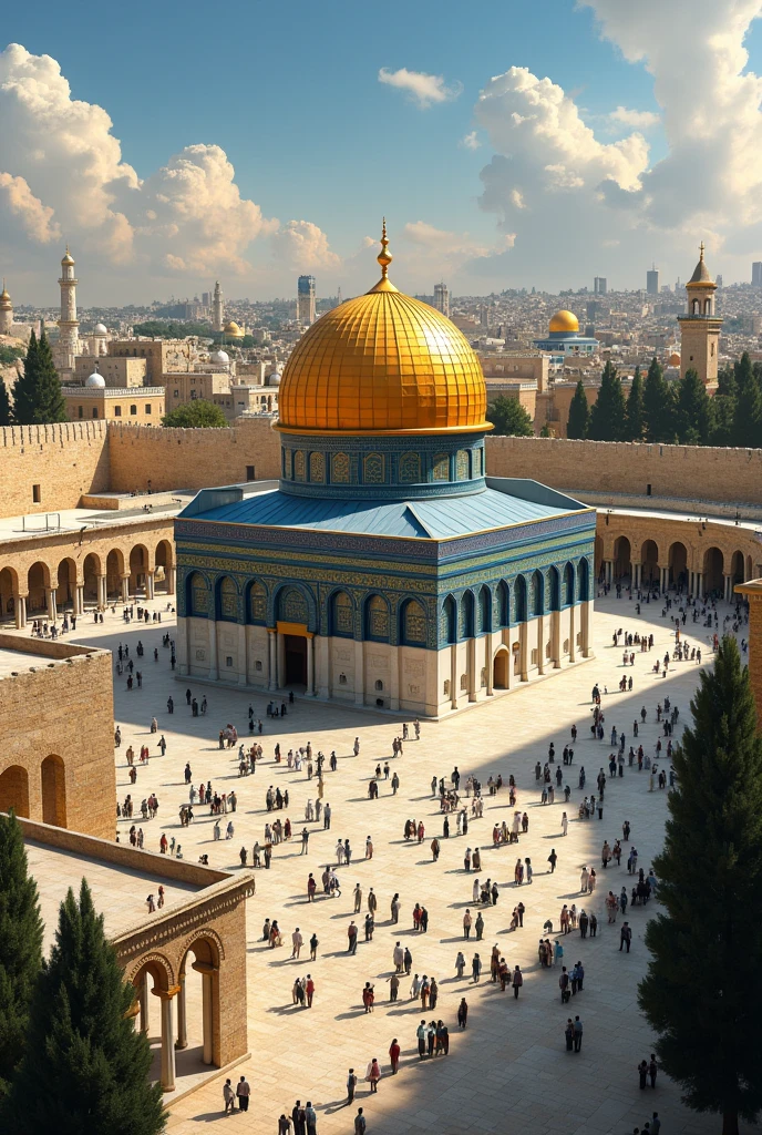 Create an detailed drawing of masjid ul aqsa.