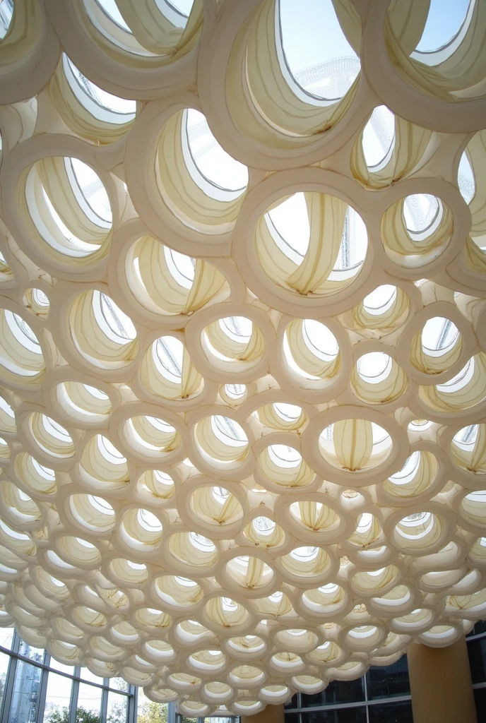 A marquee/ covering with circular shapes